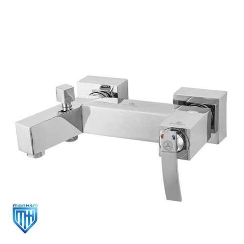 bath-shower-mixer-sdadf-ghahreman2 شیر دوش حمام قهرمان مدل فلت صدف