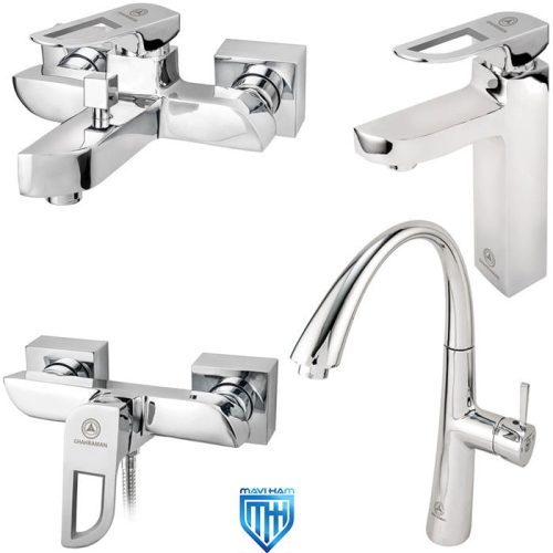 kitchen-tap-collection-of-mooj-ghahreman ست شیرالات قهرمان مدل موج