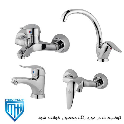 ست شیر آلات سفیدطلایی تپس مدل یاس
