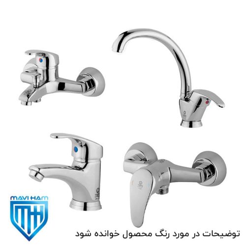ست شیرآلات گلدیس سفید طلایی تپس