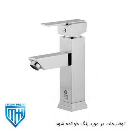 شیر روشویی فلت رز سفید طلایی تپس