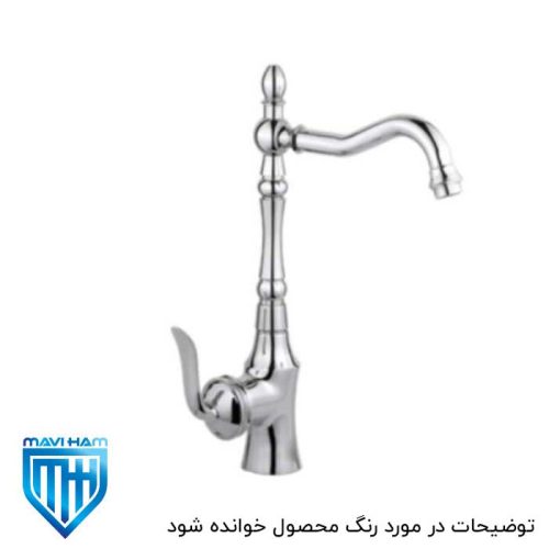 white-gold-leos-sink-mixer-tap-teps شیر سینک یا ظرفشویی سفید طلایی تپس لئوس