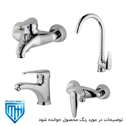 ست شیرآلات تپس سارا سفید طلایی