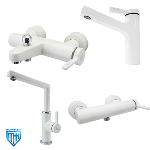set-kitchen-tap-ava-kwc-white ست شیرآلات آوا سفید کی دبلیو سی (KWC)