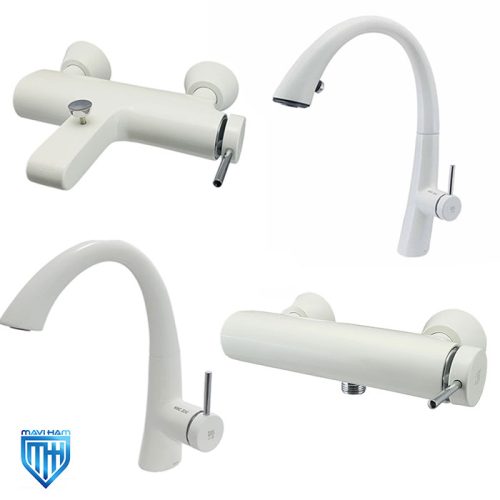 set-kitchen-tap-zoo-kwc-white ست شیرآلات زو سفید کی دبلیو سی