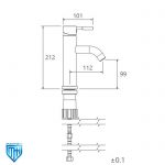 اندازه شیر روشویی شودر مدل مارینو کروم
