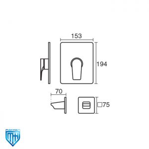 مشخصات اندازه شیر توالات توکار ورونا کی دبلیو سی