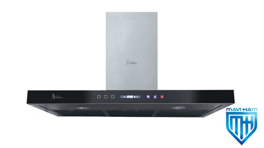 H49-TS-12 هود شومینه ای شیشه و بدنه مشکی برند اخوان کد H49-TS