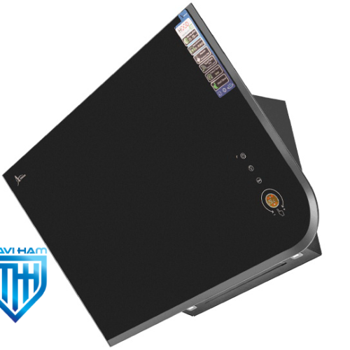 H76-1 هود مورب شیشه مشکی و لبه آینه ای برند اخوان کد H76