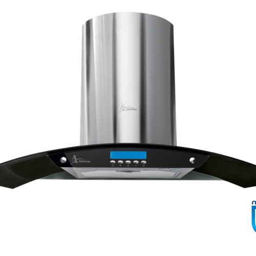 h11-g هود شومینه ای شیشه دودی و استیل برند اخوان کد H11G