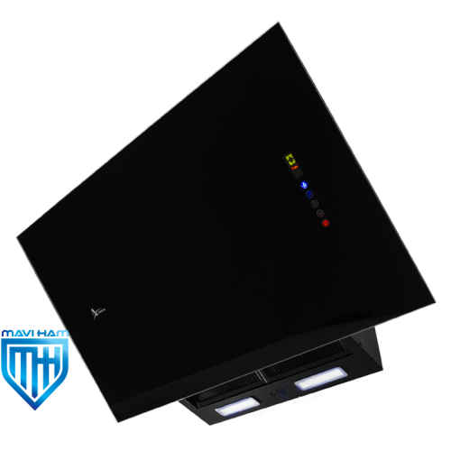 h73 هود مورب شیشه و بدنه مشکی برند اخوان کد H73