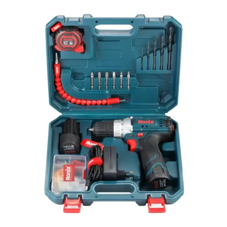 کیت دریل شارژی رونیکس 12 ولت تک باطری 19 پارچه مدل RS-8613