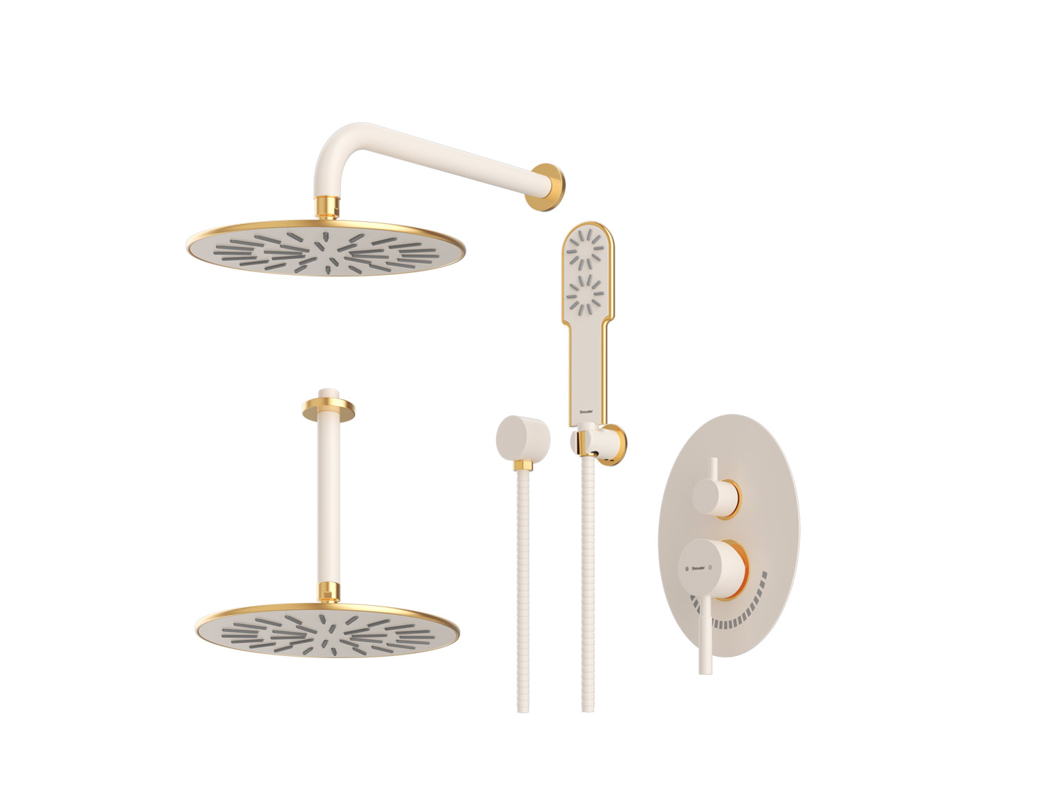 شیر حمام توکار شودر مدل روگن BRASS تیپ3