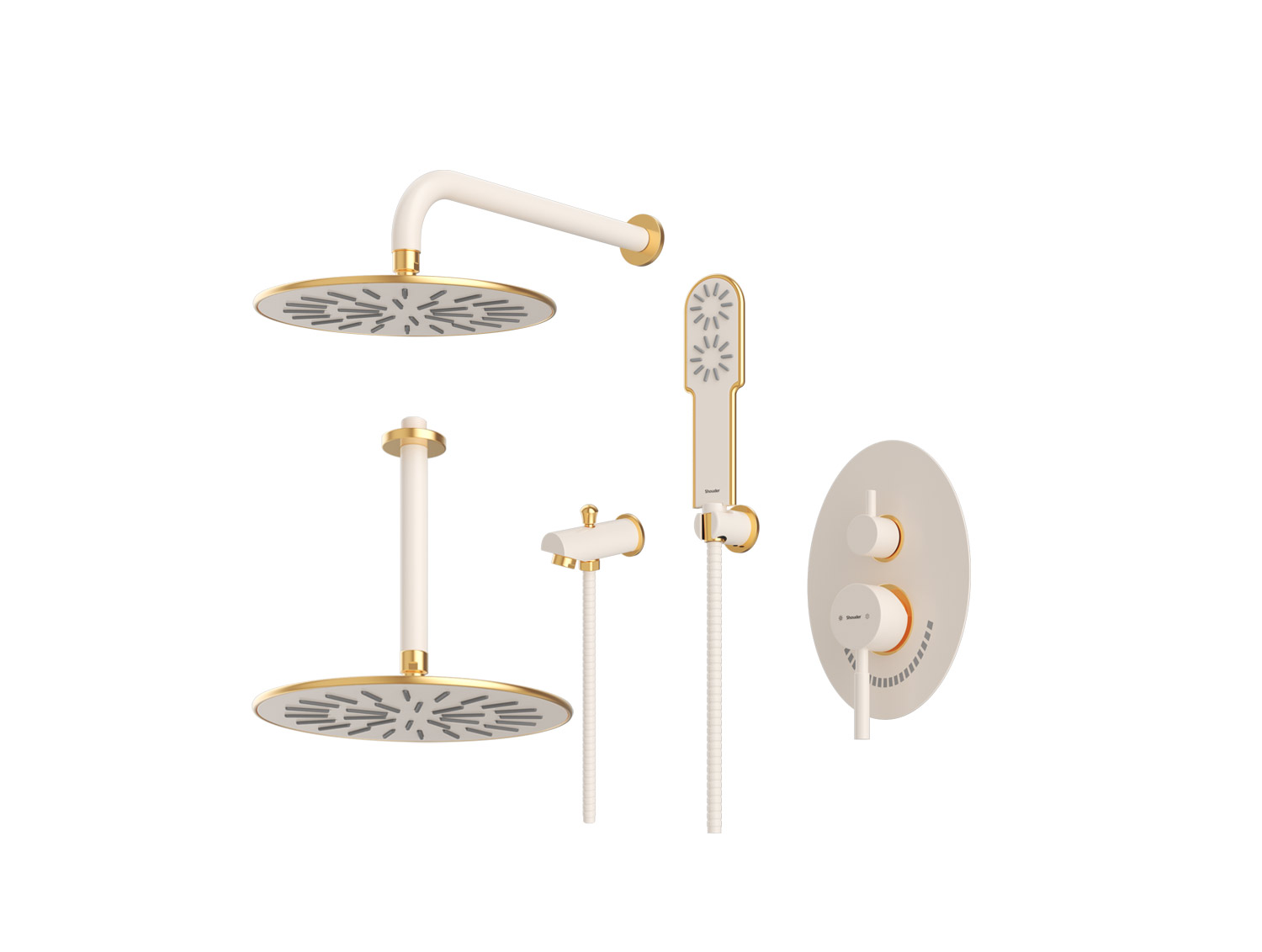 شیر حمام توکار شودر مدل روگن BRASS تیپ4