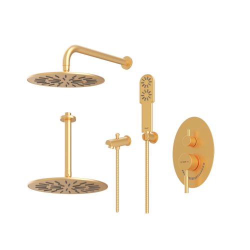 دوش-حمام-توکار-شودر-مدل-روگن-BRASS-رنگ-طلایی-مات-تیپ-چهار شیر حمام توکار شودر مدل روگن BRASS تیپ 4 رنگ طلایی مات | قیمت و خرید
