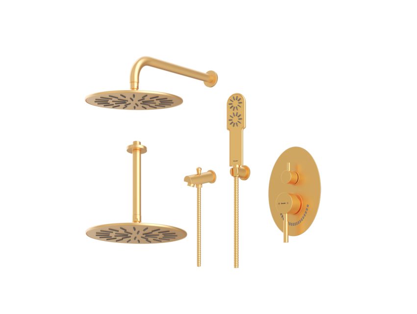 دوش-حمام-توکار-شودر-مدل-روگن-BRASS-رنگ-طلایی-مات-تیپ-چهار شیر حمام توکار شودر مدل روگن BRASS تیپ 4 رنگ طلایی مات | قیمت و خرید