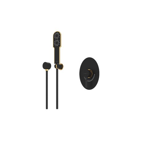 دوش-حمام-توکار-شودر-مدل-روگن-BRASS-رنگ-مشکی-طلایی-تیپ-دو شیر حمام توکار شودر مدل روگن BRASS تیپ 2 رنگ مشکی طلایی | قیمت و خرید