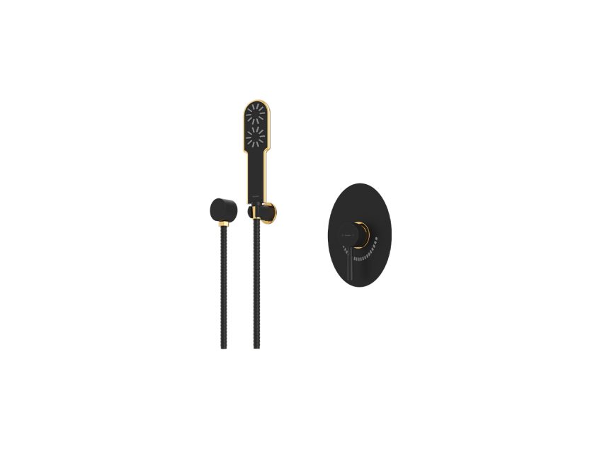 شیر حمام توکار شودر مدل روگن BRASS تیپ 2 رنگ مشکی طلایی | قیمت و خرید