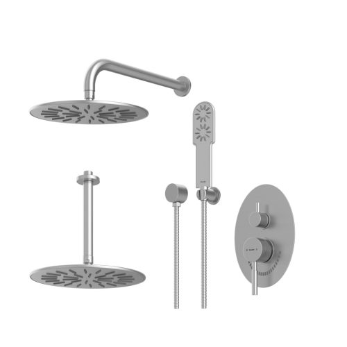 دوش-حمام-توکار-شودر-مدل-روگن-BRASS-رنگ-کروم-مات-تیپ-سه شیر حمام توکار شودر مدل روگن BRASS تیپ 3 رنگ کروم مات | قیمت و خرید