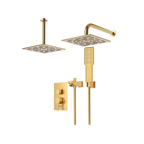 شیر حمام توکار شودر مدل رومر / رومر پلاس BRASS تیپ 4 رنگ طلایی مات | قیمت و خرید