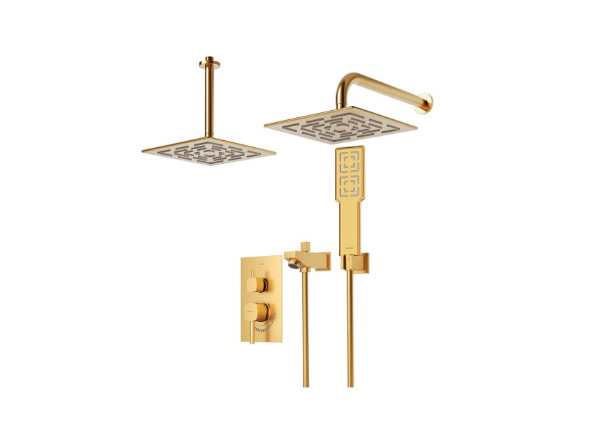 شیر حمام توکار شودر مدل رومر / رومر پلاس BRASS تیپ 4 رنگ طلایی مات | قیمت و خرید