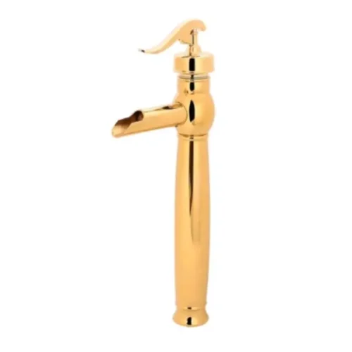 شیر روشویی پایه بلند ایران گروه مدل بیزانس رنگ طلا براق