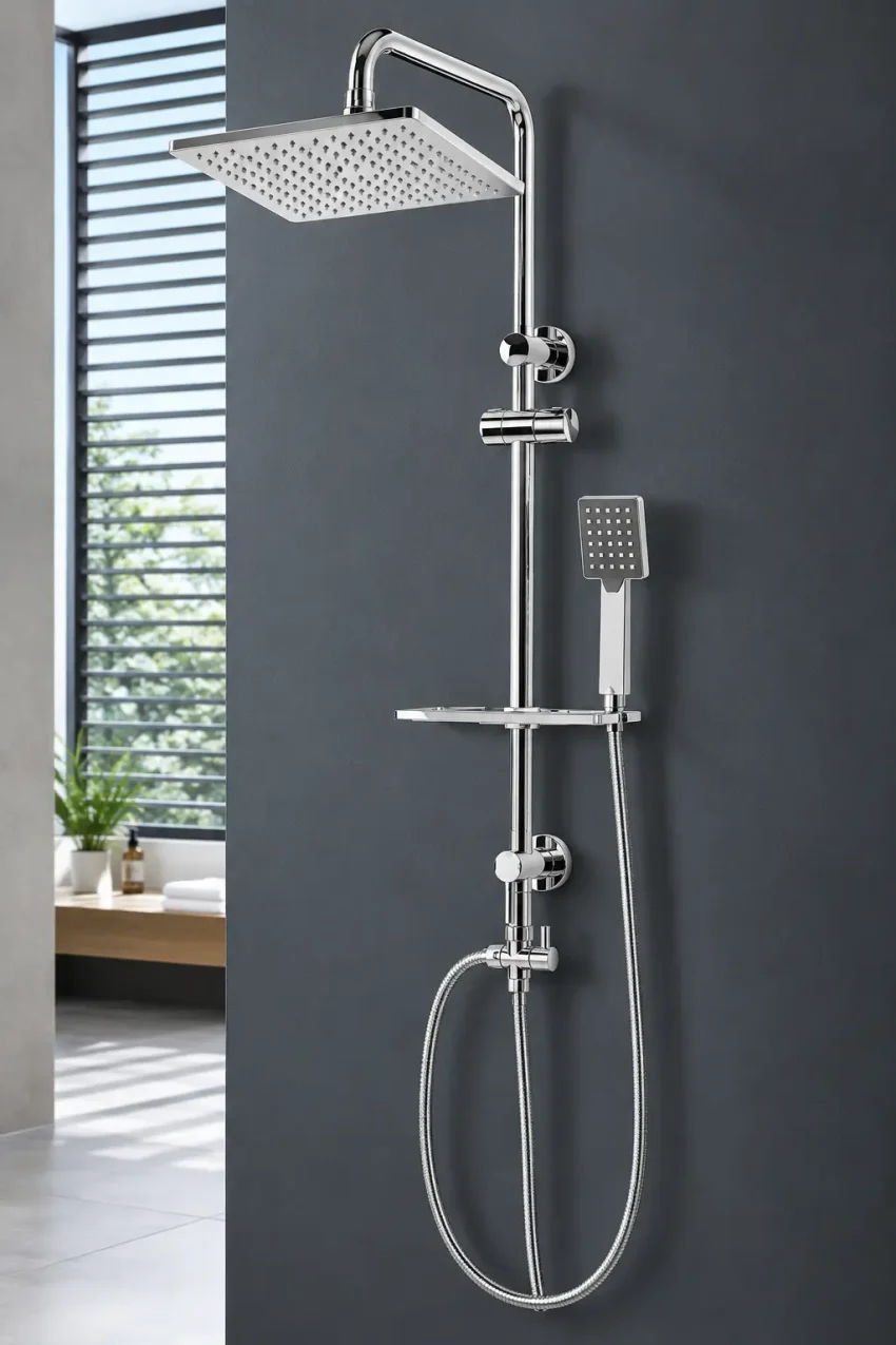 Modern Chrome Shower System دوش یونیورست هانیس مربع آب و هوا | قیمت و خرید