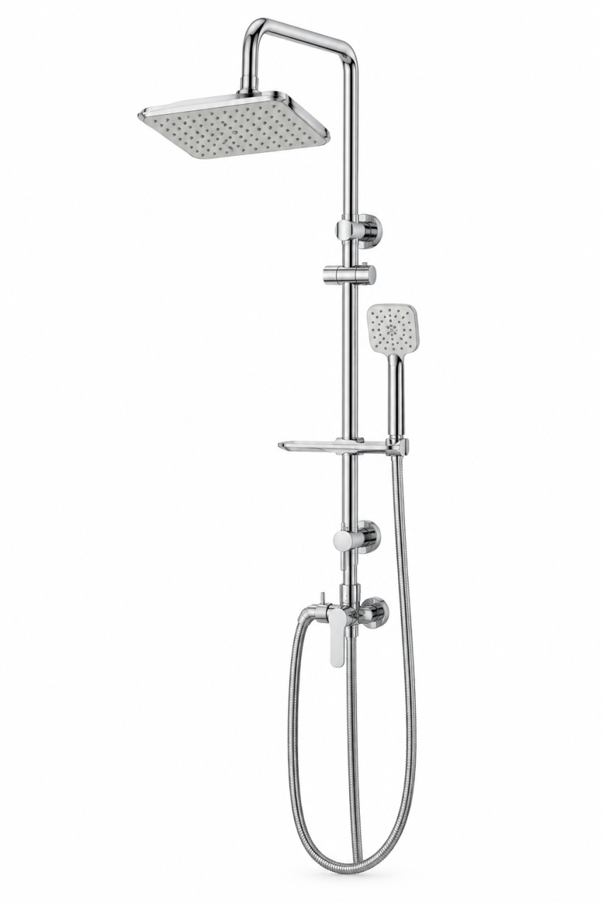 Modern Chrome Shower System on White یونیورست رسوبگیراتومات