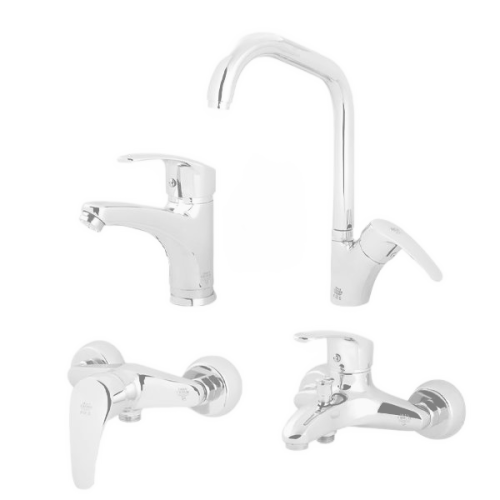 white_faucets (1) ست شیرآلات ایران گروه مدل اسپانیا رنگ سفید | قیمت و خرید